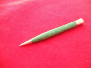 Vint.  Marbelized Green Sheaffer Gold Filled Lifetime Pencil Ring Top 31/4 " 3627