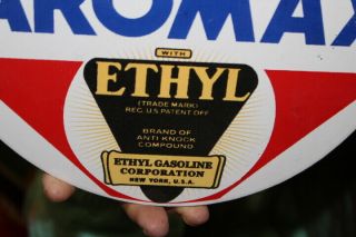 Skelly Aromax Ethyl Gasoline Gas Station Pump Plate Oil Porcelain Metal Sign 2