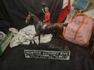 Vintage Hunter Baltimore Rye First Over The Bars Whiskey Man On Horse Some Damag