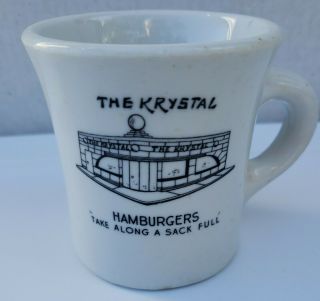 The Krystal Hamburgers Coffee Mug Shenango China Take Along A Sack Vintage