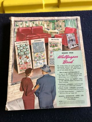 Vintage 1952 Sears Wallpaper Book W/ Samples