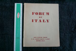 Ww2 Forum Of Italy Souvenir Book From Us Army Rest Camp Rome 1944,  Casa Editrice