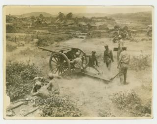 Photograph 1944 Ww2 China Cbi Kunming Artillery Cannon Nationalist Troops Photo