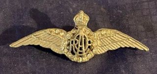 Rp3112 Vtg Ww2 Rcaf Sterling Sweetheart Pin Pilot Wings Gilt Silver Badge