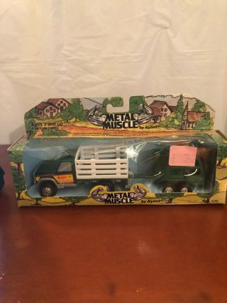Vintage 1990 Nylint Farms Truck With Open Horse Trailer