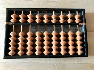Vintage Japanese Abacus 9 Columns 63 Beads Daruma