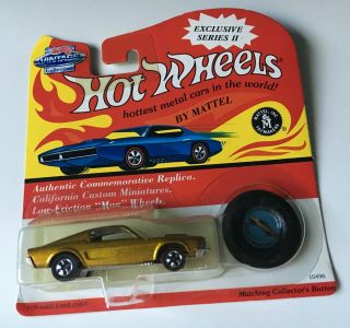Hot Wheels Vintage Series 2 Custom Mustang Gold 10496 Mattel Redline 1968 - 93