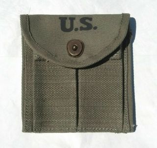 Ww2.  30 M1 Carbine Buttstock Type Pouch Od Green Marked Jt&l 1944