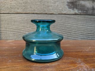Vintage Dansk Designs Ltd Inkwell Blue Glass Bottle Made In France 2 Inches