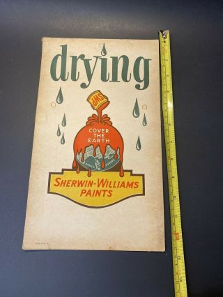 Vintage 1949 Sherwin Williams Paints Cover The Earth Drying Cardboard Sign 2