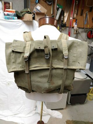 Wwii Ww2 Usmc M1941 M41 Back Pack Upper Pack Bag Unmarked & Rough Cnd Military