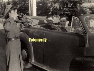 Women In Uniform Wwii Soviet Large Photo Red Army Colonel In Staff Car R8