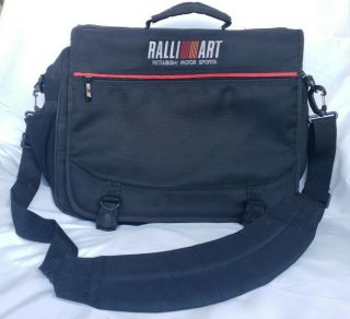 Ralliart Mitsubishi Motor Sports Racing Logo Messenger Bag Laptop Black Emblem