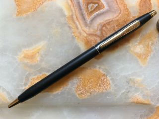 Vintage Cross Century Pen,  Matte Black With Gold Trim And Cross Refill