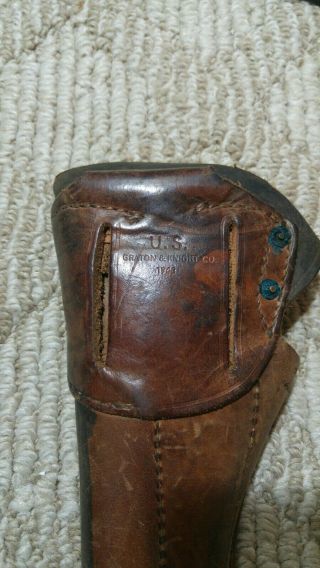 WW II US brown leather holster U.  S.  Graton & Knight Co.  1943 2