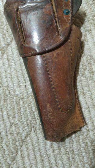 WW II US brown leather holster U.  S.  Graton & Knight Co.  1943 3