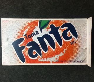 Vintage Toma Fanta Orange Soda Pop Cola Two Sided Flange Sign 11 - 1/2x21 - 1/2” T