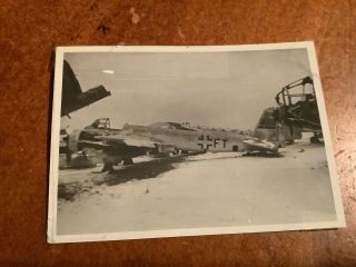 Wwii Gi Photo Of Captured / Shot Up German He111 Bomber