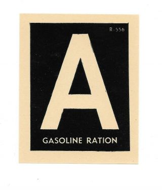 Vintage Ww2 Gasoline Ration A Window Sticker Decal