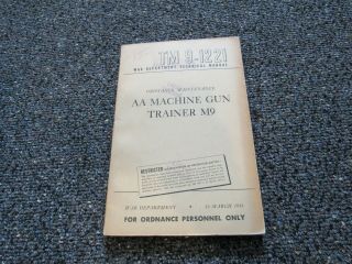 Wwii Us Army Aa Machine Gun Trainer M9 1944 Booklet