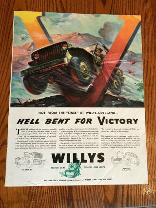 Hell Bent For Victory Willy’s Jeep V For Victory Willy’s Overland Jeep Ad
