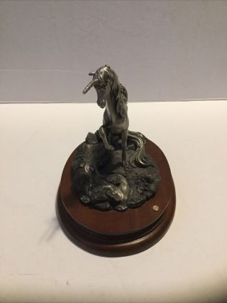 ✴RARE✴ Chilmark⭐1984⭐Fine Pewter✧Garden Unicorn HORSE✧sculpture statue figurine 2