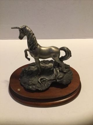 ✴RARE✴ Chilmark⭐1984⭐Fine Pewter✧Garden Unicorn HORSE✧sculpture statue figurine 3