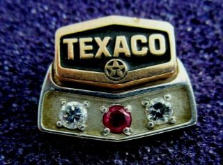 Texaco 10k Gold And Diamond Tie Tack Or Service Pin 2.  4 Grams Not Scrap