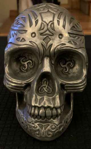 98 W.  U.  I Heavy Metal Skull With Tribal Style Markings,  Very Unique Rare