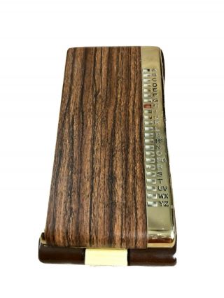Bates List Finder Model K Address Book Flip Metal Faux Wood Style 19201