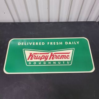 Krispy Kreme Doughnuts " Delivered Fresh Daily " Mylar Plastic Store Display Sign