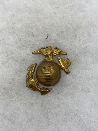 Ww2 Us Marine Corp Em Dress Hat Badge (vb323