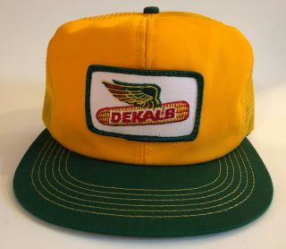 Vtg Dekalb Seed Patch Flying Corn Trucker Mesh Cap Hat K - Products - Made In Usa