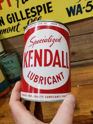 Vintage Kendall Specialized Lubricant Motor Oil Can Metal Quart