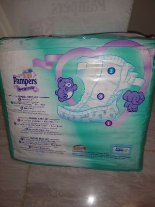 Vintage Pampers Diapers Plastic Baby Dry size 3 from 1998 2