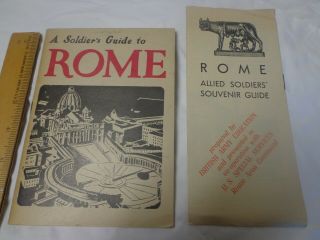 Ww2 Booklet " A Soldiers Guide To Rome " With Foldout Map