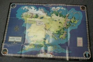 Middle Earth Map,  Iron Crown,  Tolkien Enterprises,  Peter Fenlon Design,  1982