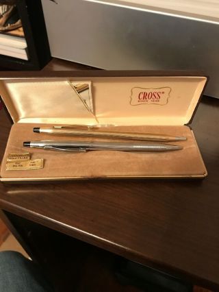 Vintage Cross Pen And Pencil Set.  10 Karat Gold Filled