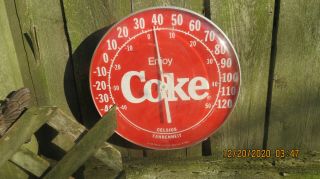 Vintage 1984 Drink Coca - Cola Thermometer General/store Advertising