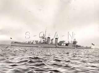 Wwii Us Large Press Photo - Navy - Heavy Cruiser - Ca - Uss Tuscola - At Sea - 1939