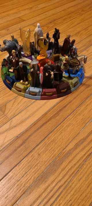 Lord of the Rings models on circular stand,  Burger King toys,  Complete set,  2001 3