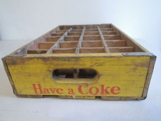Vintage Charleston SC Yellow Coke Coca Cola Wood Soda Crate 24 Dividers 1967 3