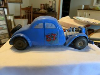 Vintage 1950’s Rubber Toy Flathead Ford Roadster Hot Rod Race Car