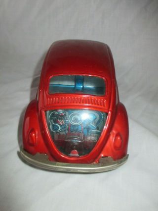 Vintage VW Volkswagen Metal Toy Tin red battery operated non - 8.  75 inch 3