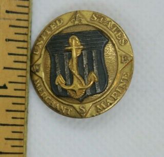 Wwii United States Merchant Marine Sterling Silver Pin Ae Co.  Utica,  Ny