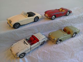 Dinky Toys By Meccano & Corgi Toys,  4 Drop Head Sports Cars, .