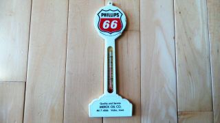 Vintage Phillips 66 Pole Sign Thermometer - Merck Oil Co Victor,  Ia