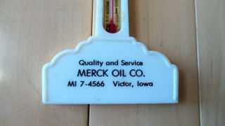 Vintage Phillips 66 Pole Sign Thermometer - Merck Oil Co Victor,  IA 3