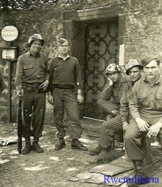 Group Of Us Army Troops W/ Medic On Street; Wetzlar,  Germany 1945