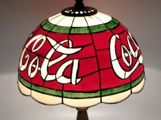 Coca - Cola Tiffany Styie Lamp Coke Soda Sign Clock Thermometer